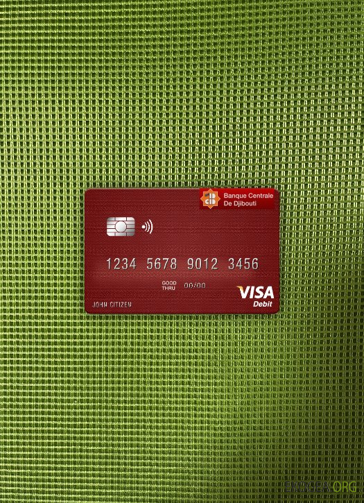 Djibouti Banque centrale de Djibouti carte de débit visa photolook , avant